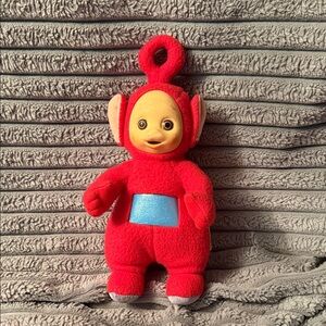 Red Plush Character Toy with Blue Chest Panel - Kids Stuffed Animal